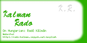 kalman rado business card